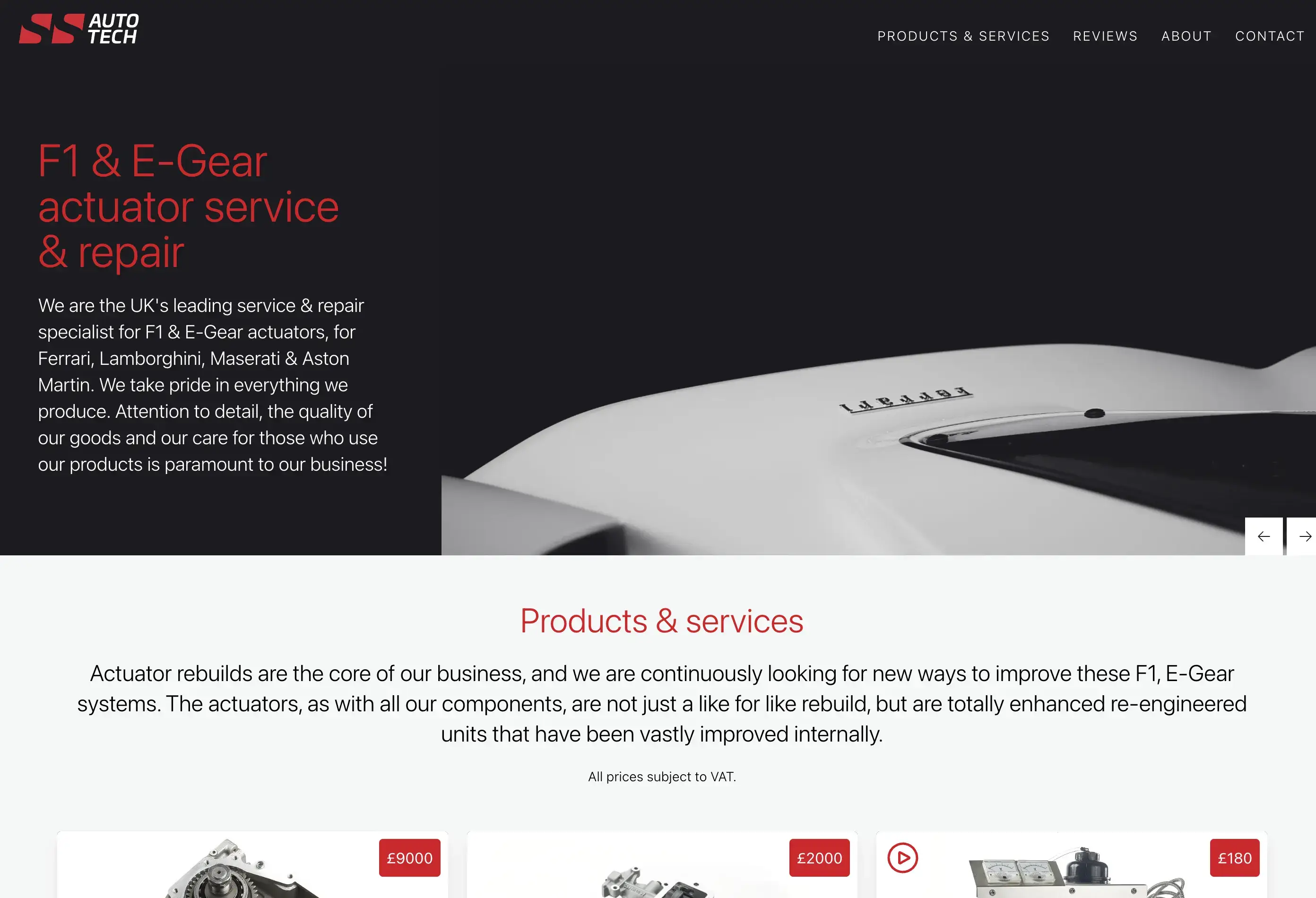 ss auto tech website screenshot